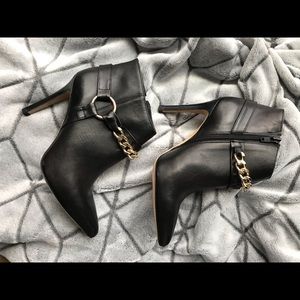 Mivida Black Leather Vero Cuoio Heels